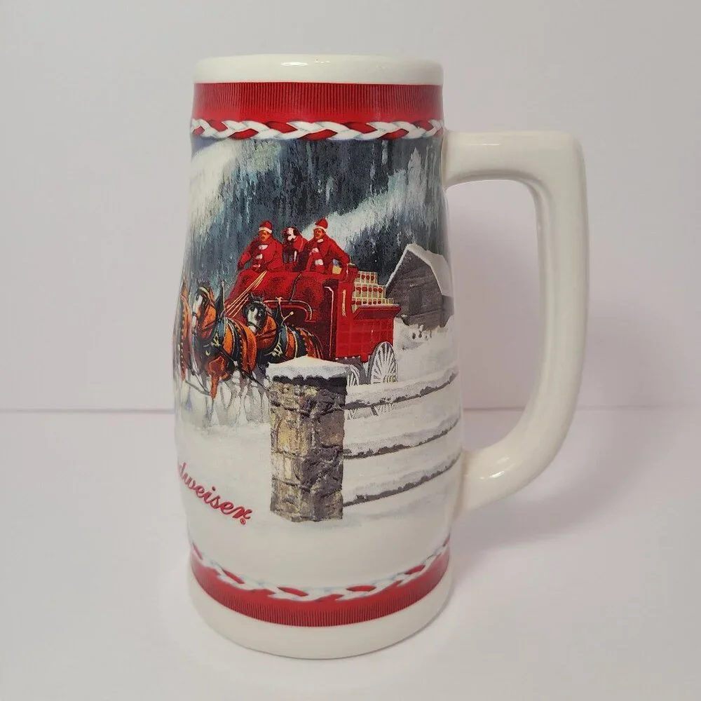 Budweiser Holiday Stein 2010 “Dashing Through The Snow” Clydesdales Collectible